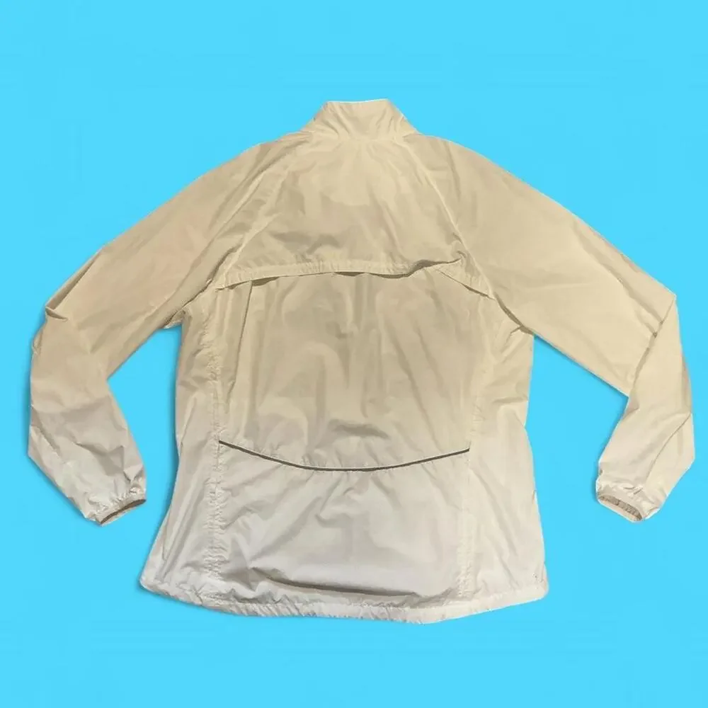 Nike white full zip  windbreaker